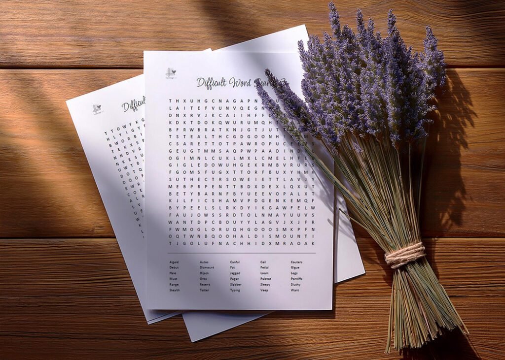 difficult word search pdf - illustration horizontal