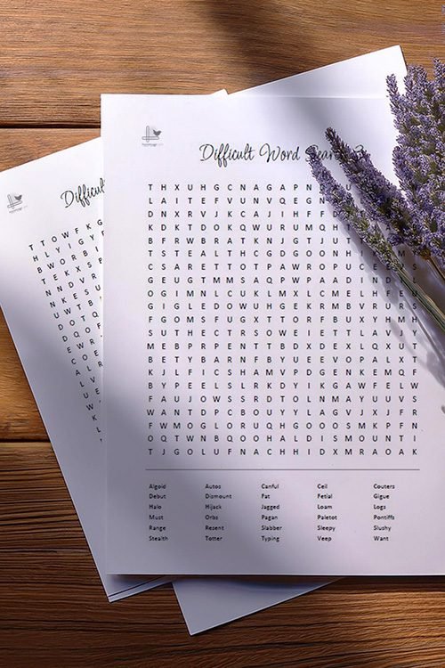 difficult word search pdf - illustration vertical