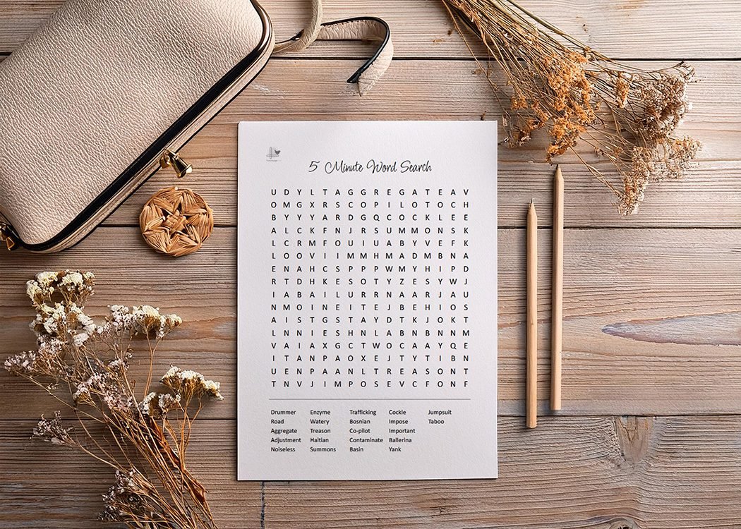 free word search printable - illustration horizontal