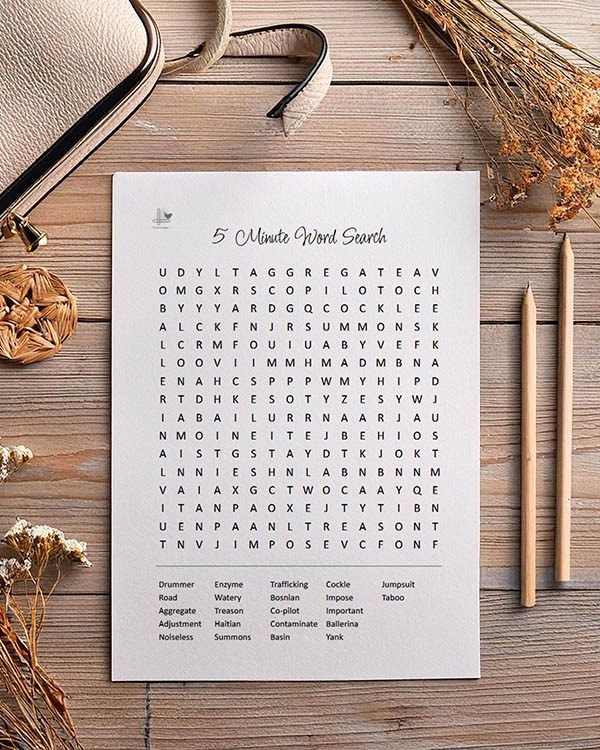 free word search printable - medium difficulty - illustration vertical