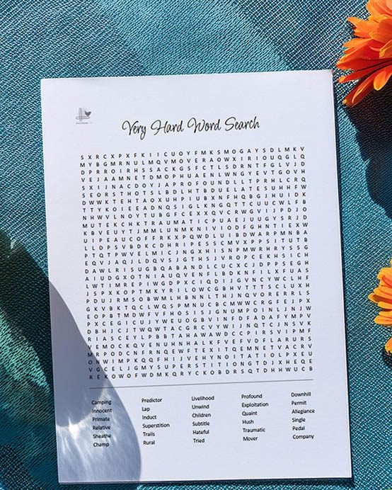 Very Hard Word Search - Vertical Illustration