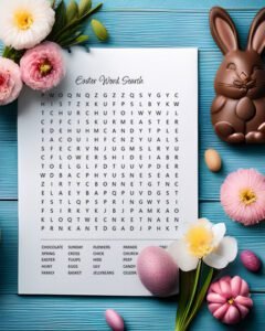 easter word search printable - vertical illustration