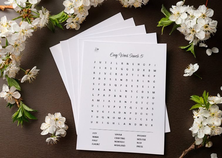 free easy word search_puzzles - horizontal illustration