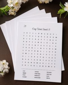 free easy word search_puzzles - vertical illustration