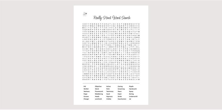 really hard word search - illustration
