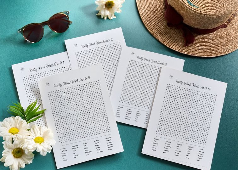 really hard word search puzzles - horizontal illustration