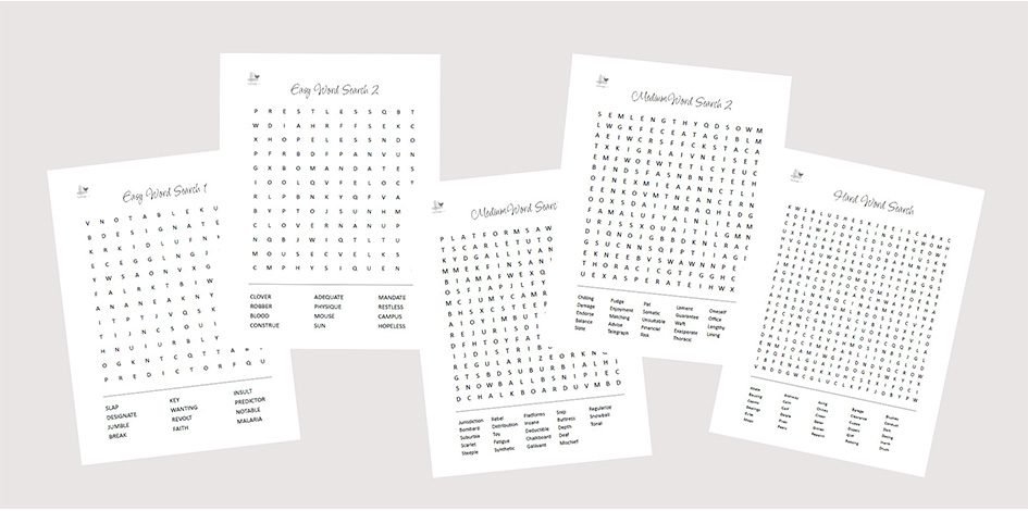 relaxing word searches for stress relief - illustration
