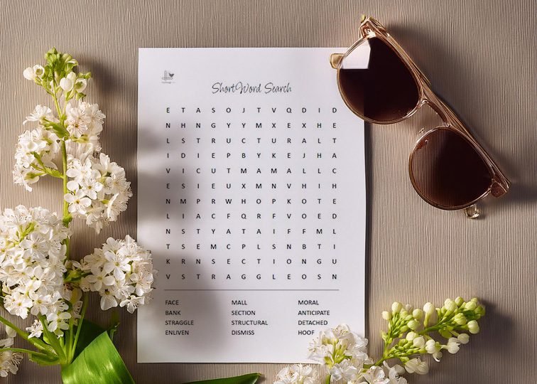 short word search - illustration horizontal