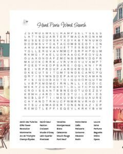 Hard Paris Word Search - Illustration Vertical