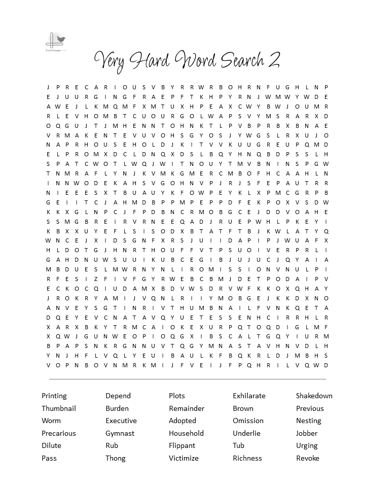 5 Free Word Searches to Print Medium to Very Hard Skill Levels - Game Illustration