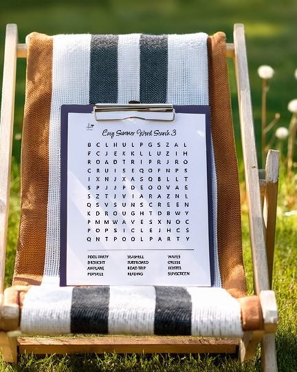 Easy Summer Word Search Pack - Vertical Illustration