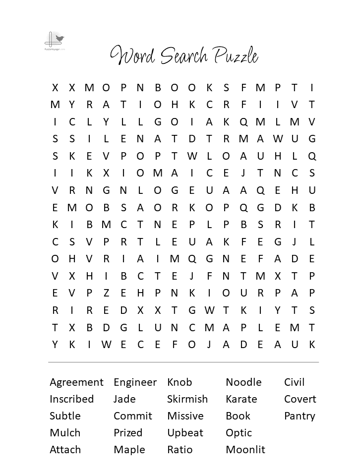 Large Print Word Search Printable Fun Free Puzzle PDF - Game Illustration Large Print Word Search Printable Fun Free Puzzle PDF - Game Illustration