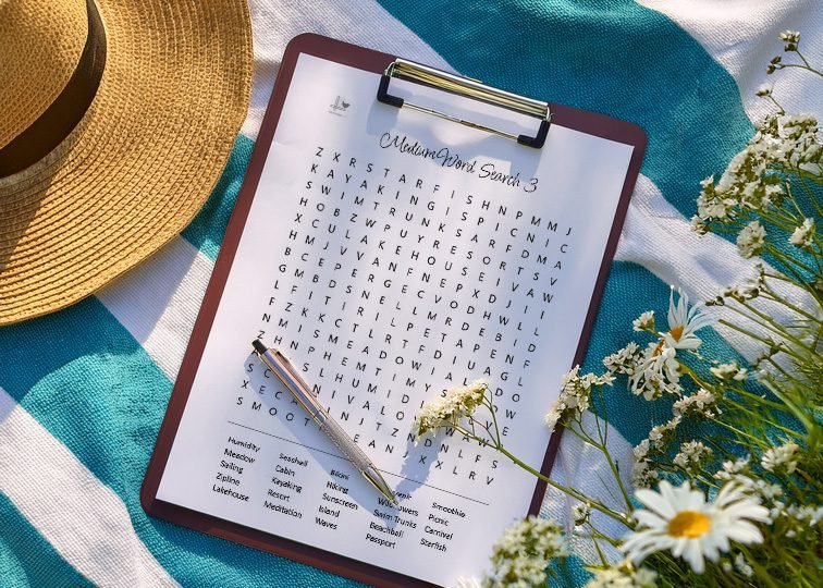 Medium Summer Word Puzzle Pack - Horizontal Illustration