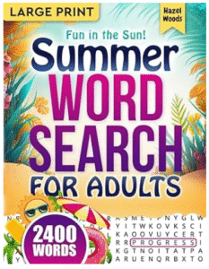 Summer Word Search Large Print by Hazel Woods - Amazon Book Illustration
